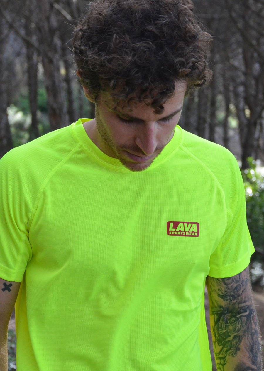 waffle interlock t-shirt lava sportswea for training perfomance running trail running hiking trekking